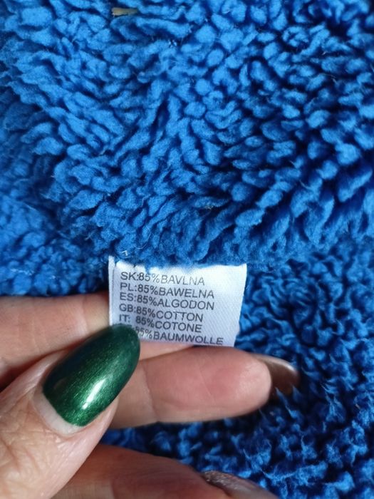 Zimowa kurtka z kapturem niebieska rozmiar 116