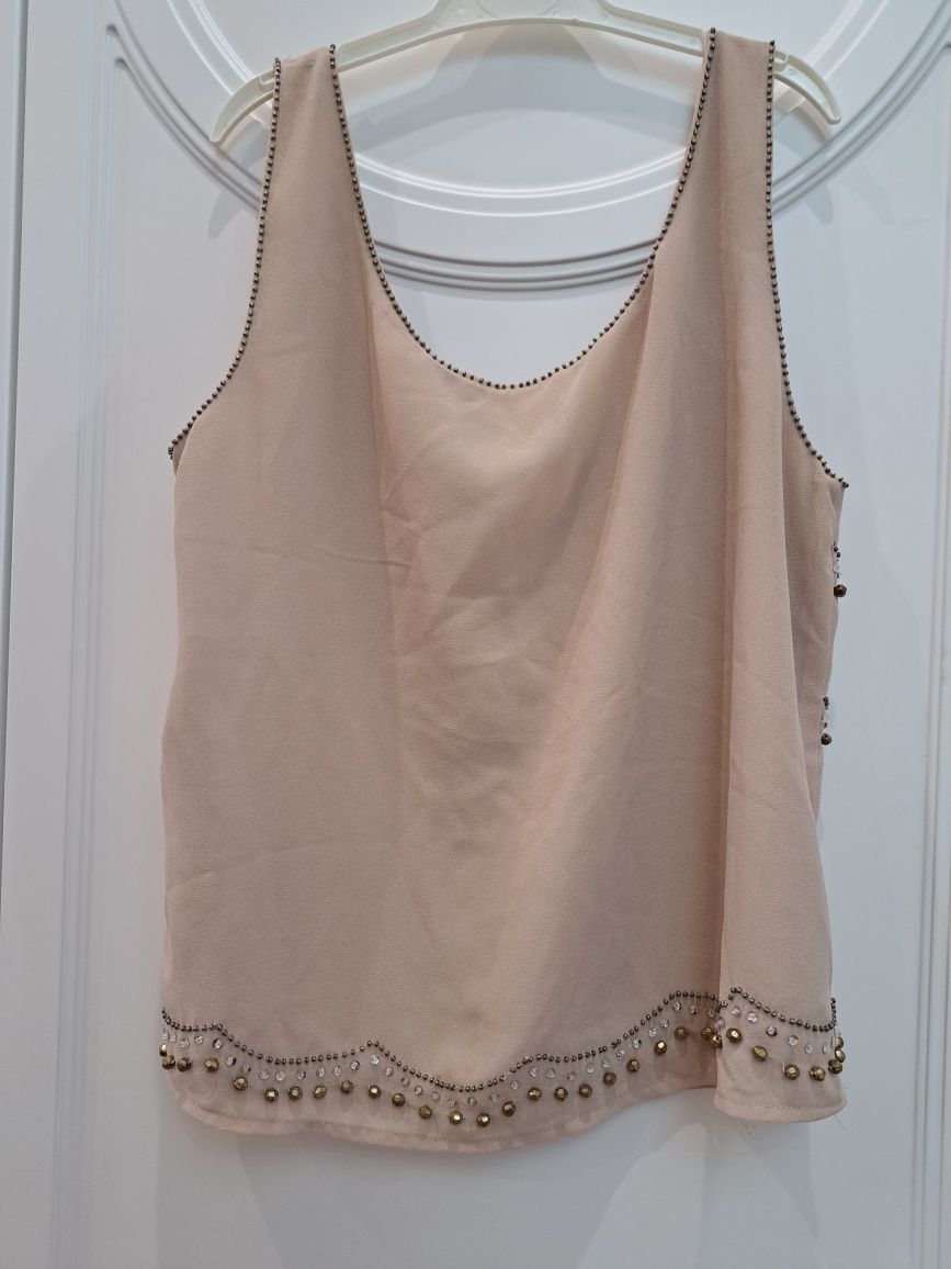 Top krótki bluzka koraliki h&m 34