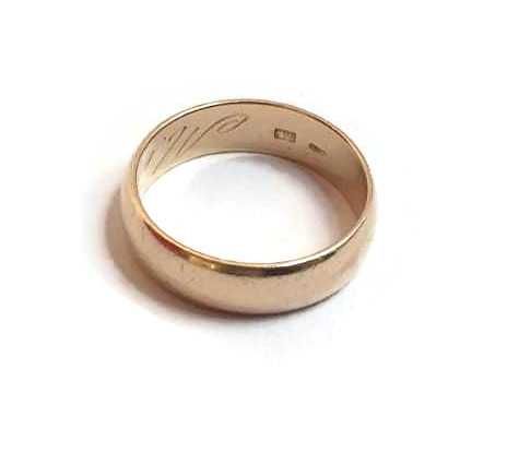 Wyrób jubilerski - złota obrączka 585 6,35g R.23 (GRAWER)