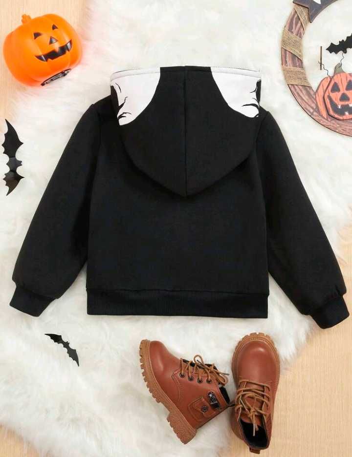 Bluza Halloween ocieplana 110 116 kaptur 122 128 czaszka 134