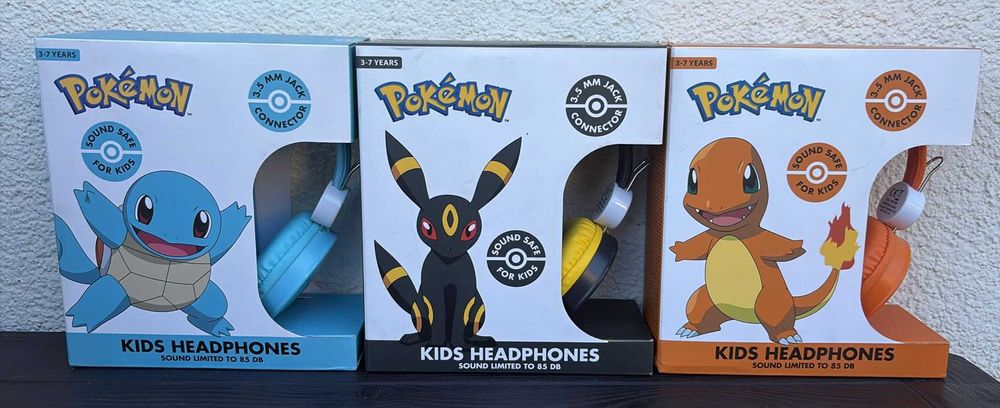 3x  Słuchawki Nauszne Przewodowe Pokemon Dla Dzieci różne kolory, NOWE