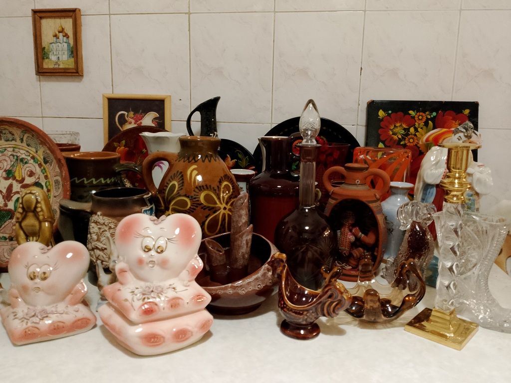 Ваза цветной хрусталь СССР