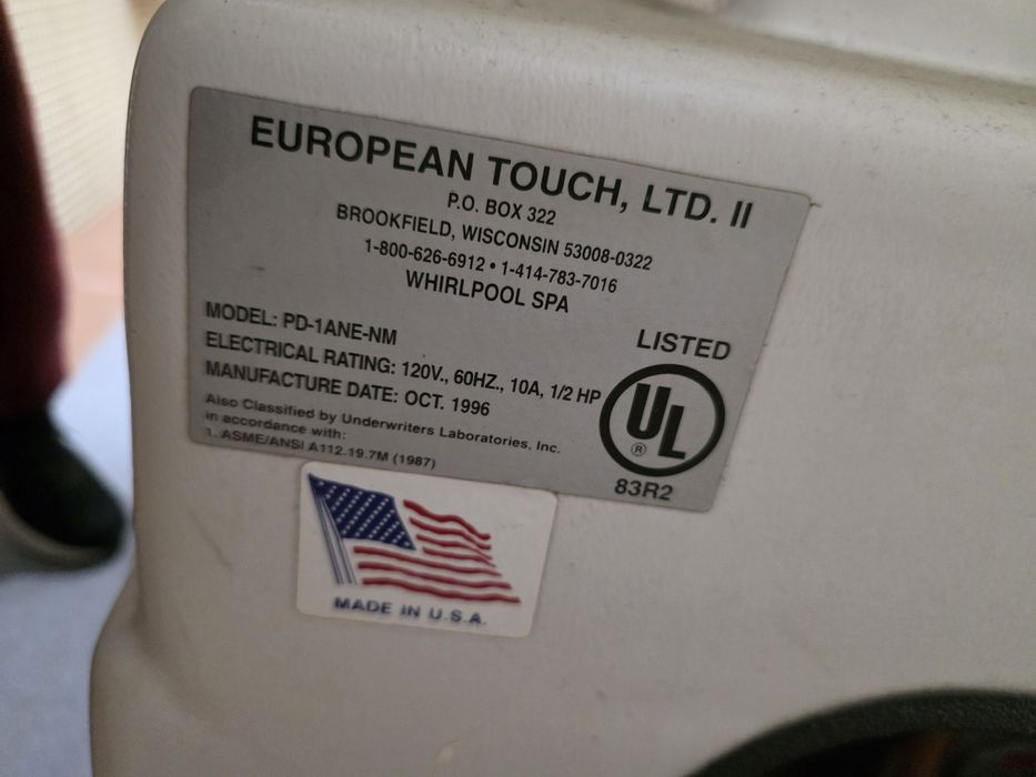 Професійне педикюрне СПА-крісло European Touch (збірка США)