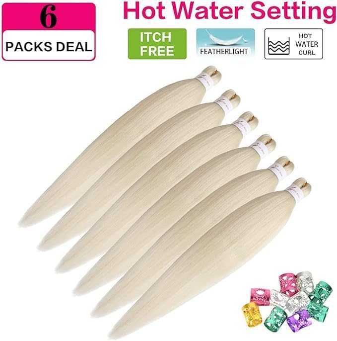 Proste włosy do warkocza 66 cm blond