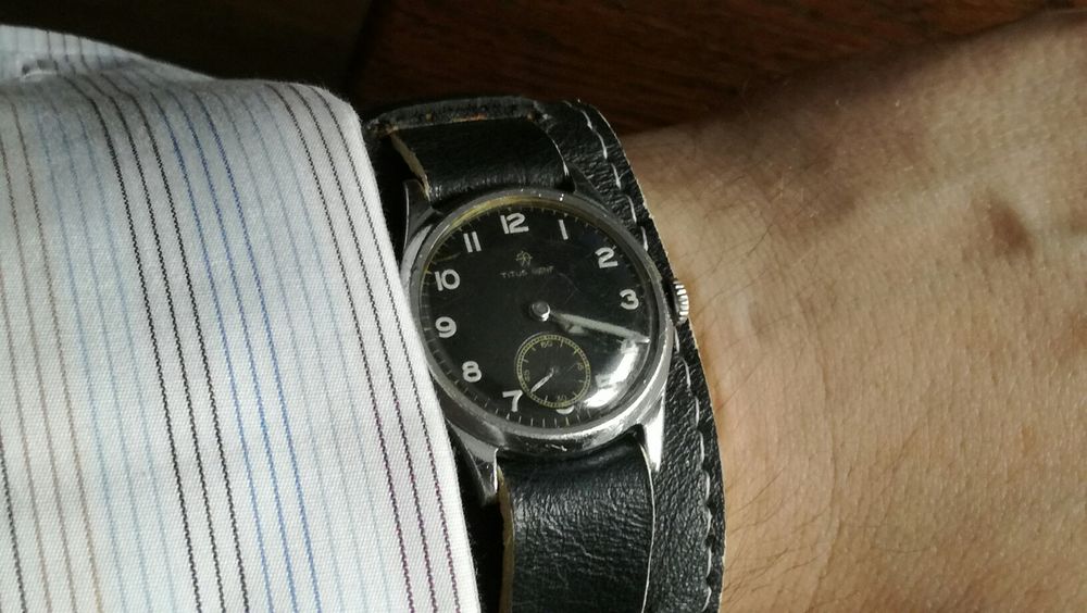 Stary męski zegarek militarny Titus Genf - lata 40te