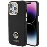 Etui Guess Silicone Logo Strass 4G do iPhone 15 Pro Max - czarne