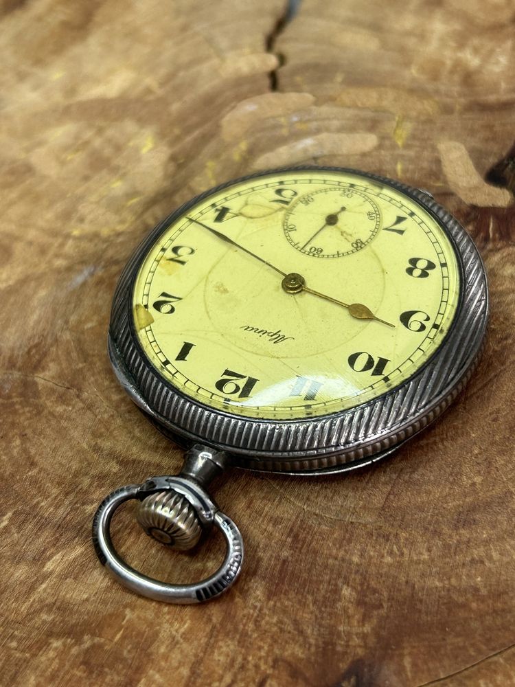 Stary kieszonkowy zegarek Alpina srebro