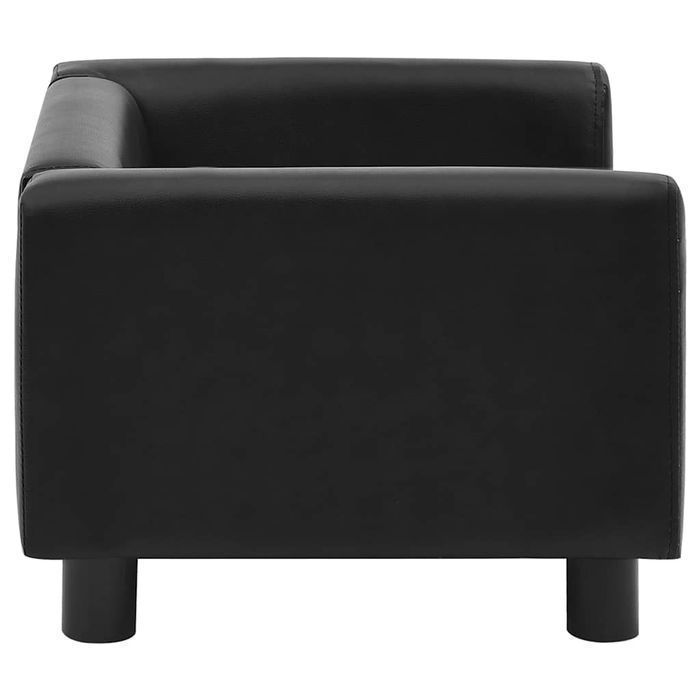 Sofa dla psa, czarna, 60x43x30 cm, plusz i sztuczna skóra