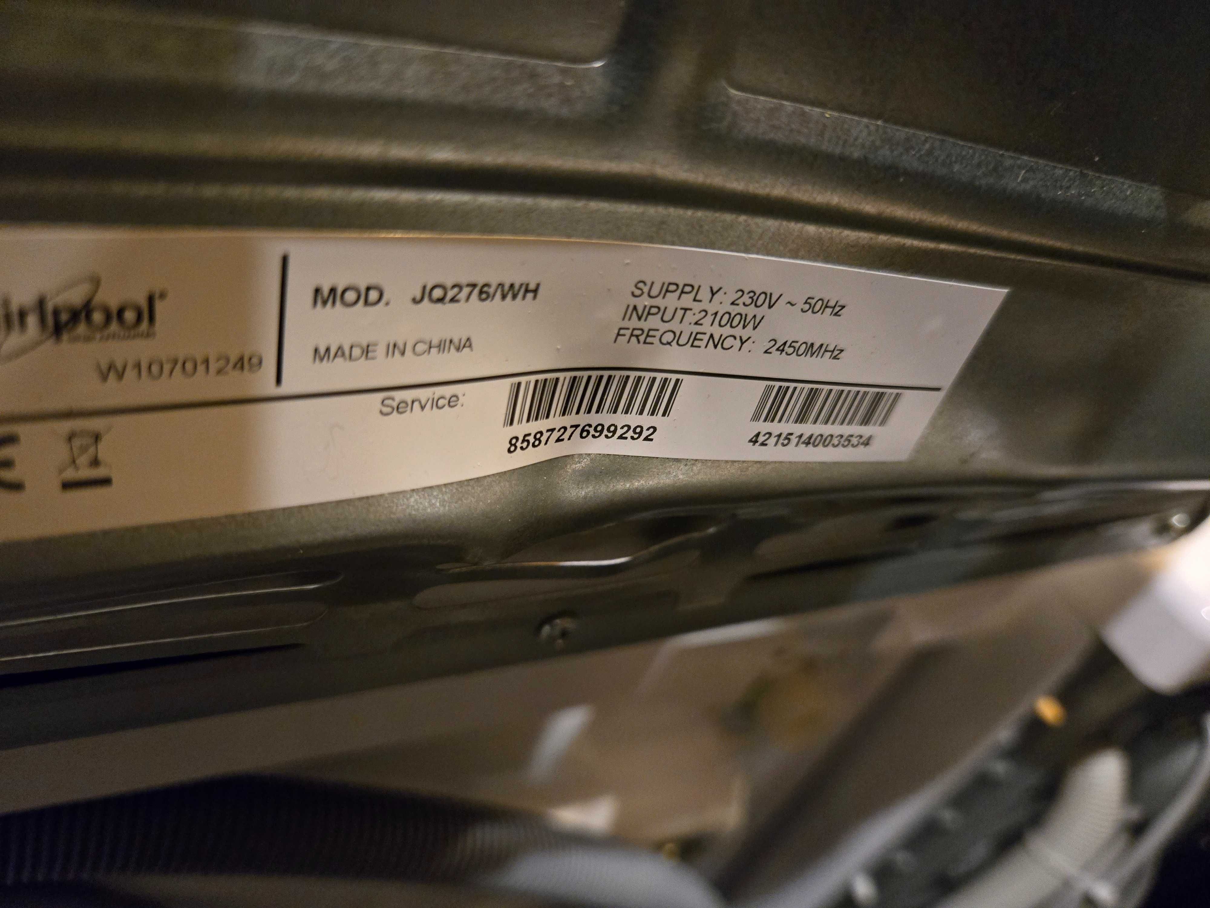 JANKI AGD Mikrofalówka Whirlpool Jet Quisine JQ276/WH