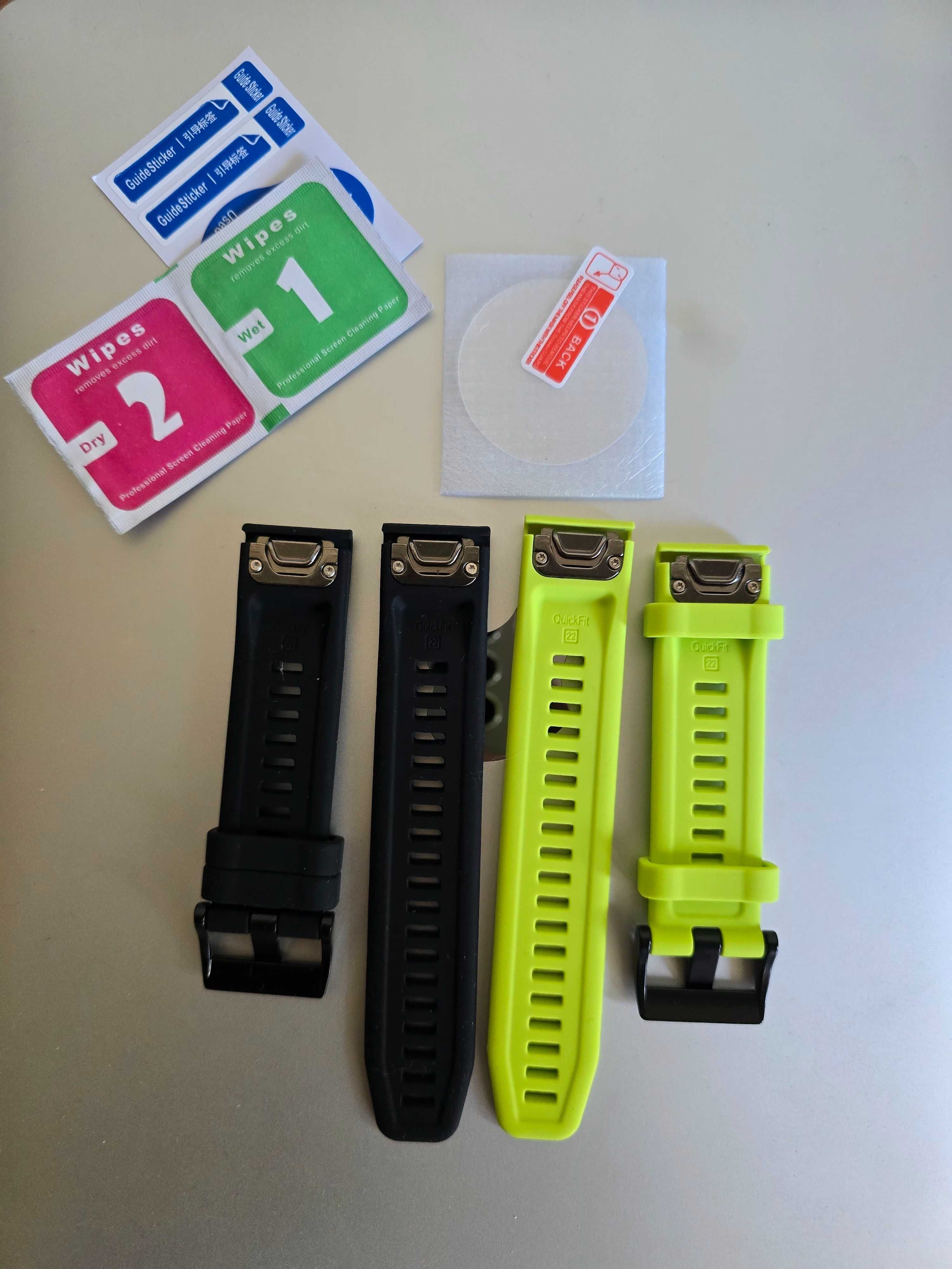2 x Pulseira Garmin Quickfit 22mm + Pelicula protetora ecrã