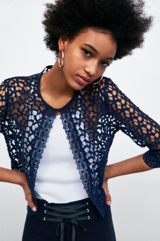Накидка, жилетка, кофта ажурная Zara, новая, под вечернее платье