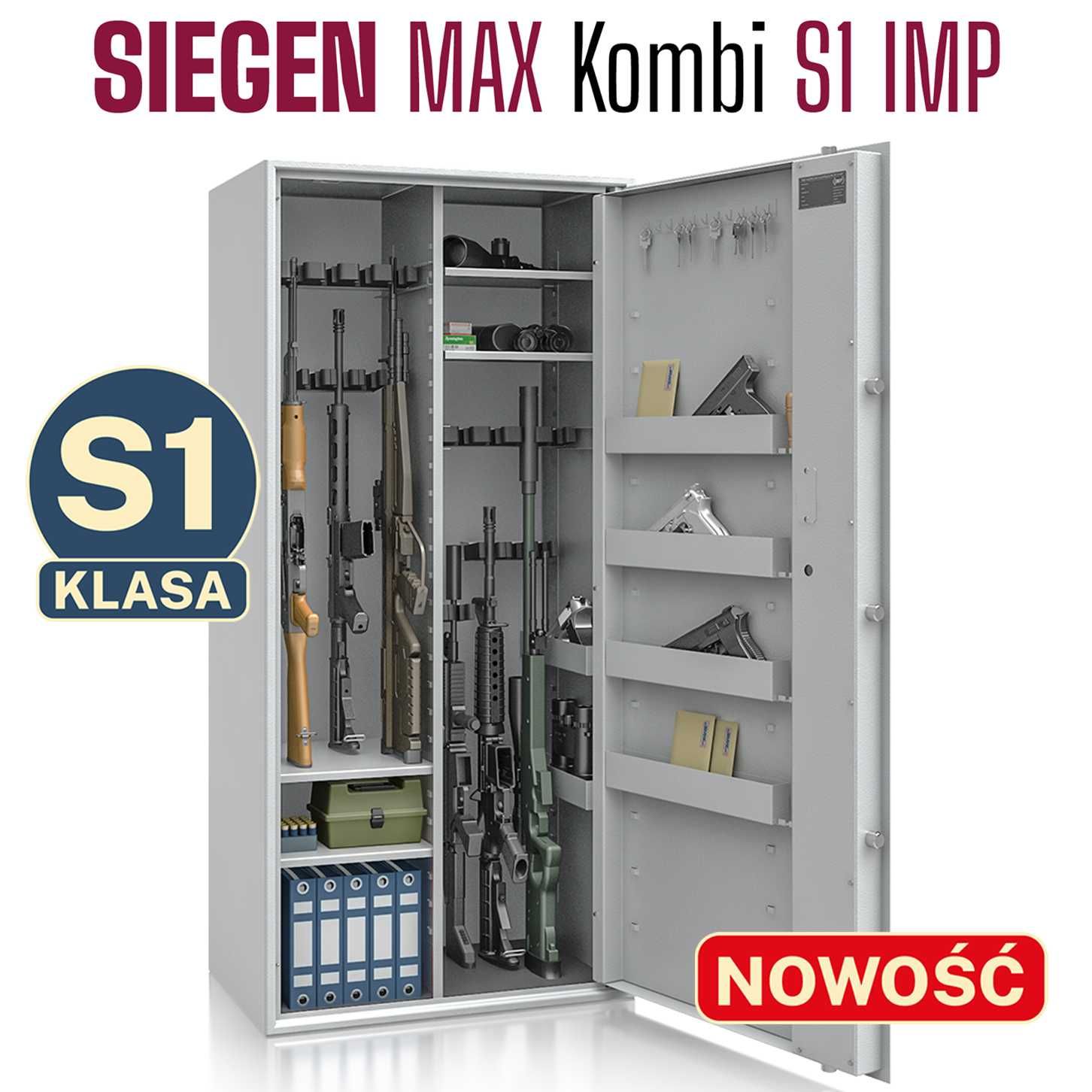 Szafa na broń SIEGEN MAX Kombi kl S1 20 szt. broni