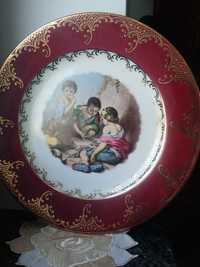 Porcelanowa patera z obrazem trójki dzieci