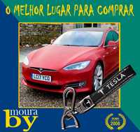 Porta Chaves Tesla metálico e cabedal personalizados