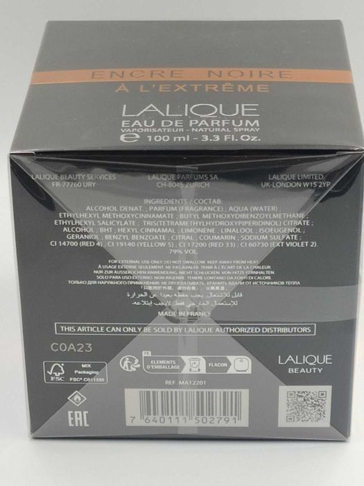 Lalique Encre Noire A L`Extreme edp 100 мл Оригинал