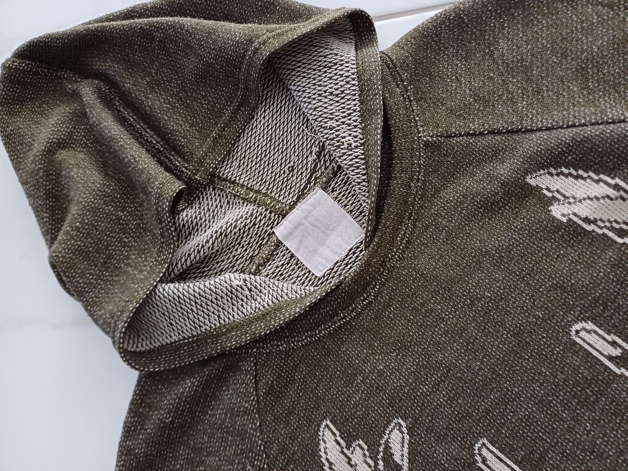 Sweterek renifer khaki z kapturem bluza S 36