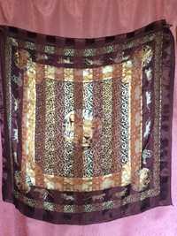 Хустинка 1 х 1 м платок шарф з принтом Леопард