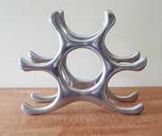 Metalowy stojak na wino 6 but. vintage proj. Michaela Noll z lat 80"