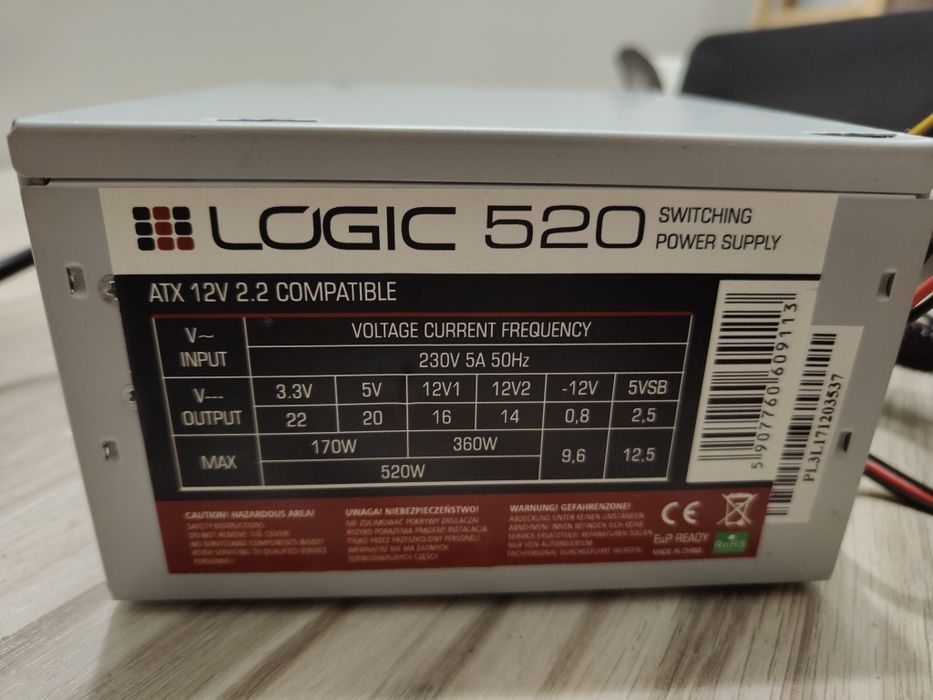 Zasilacz do komputera logic 520w