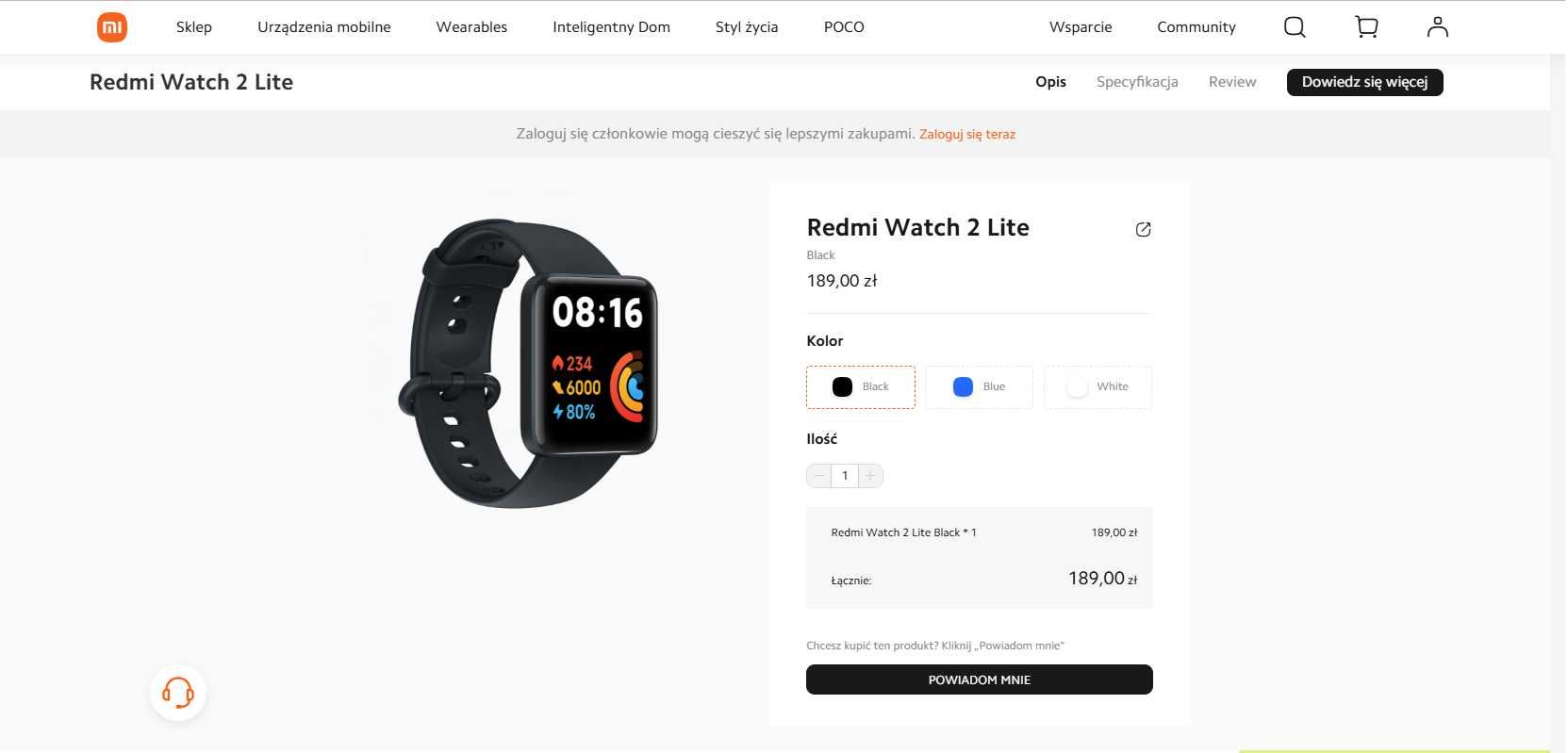 Zegarek Redmi Watch 2 Lite