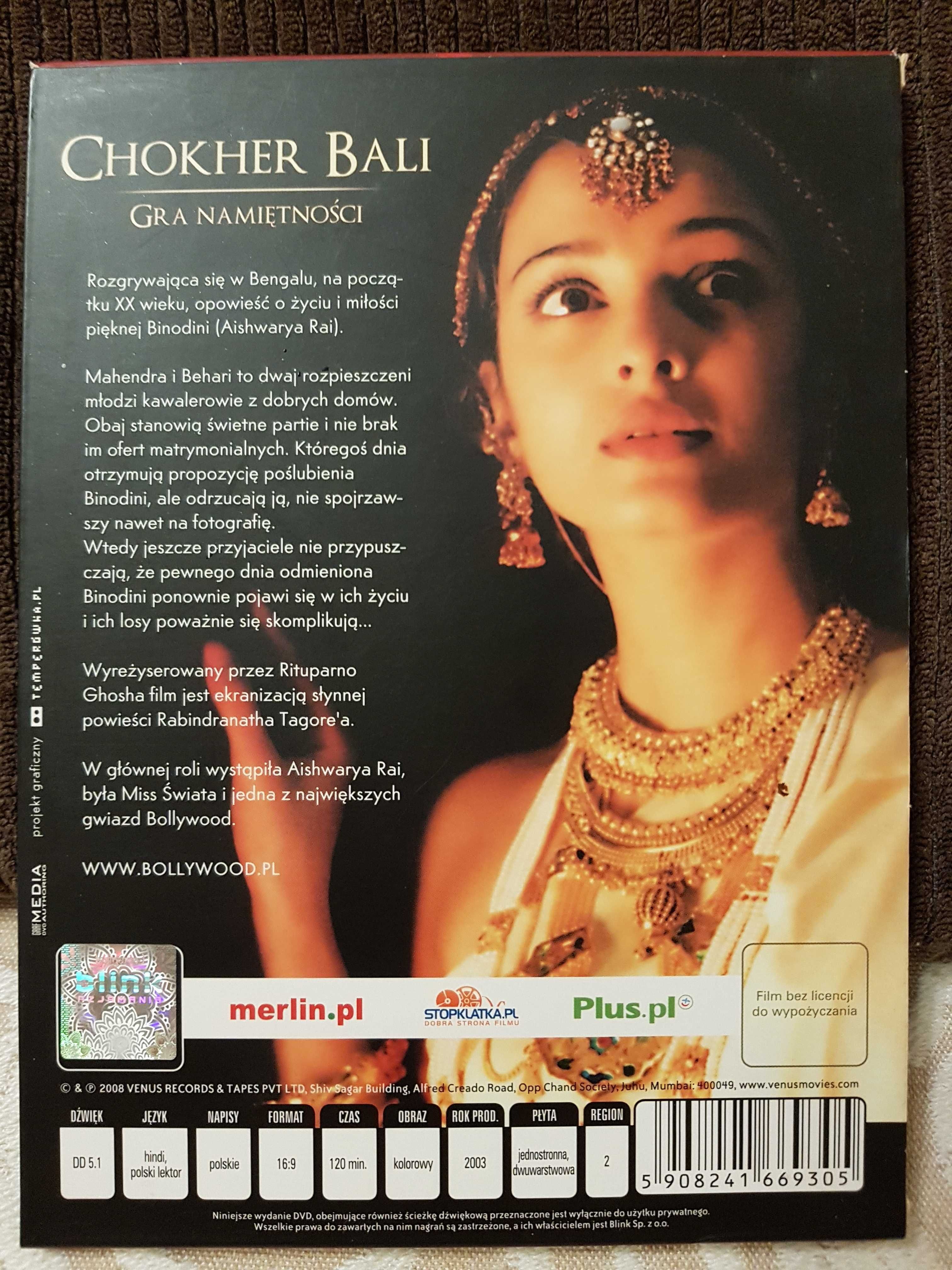 Sprzedam DVD z filmem Bollywood "Chokher Bali".