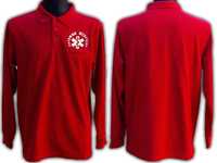 Koszulka Polo ratownicza Funkcyjna męska z długim rękawem czerwona (s)