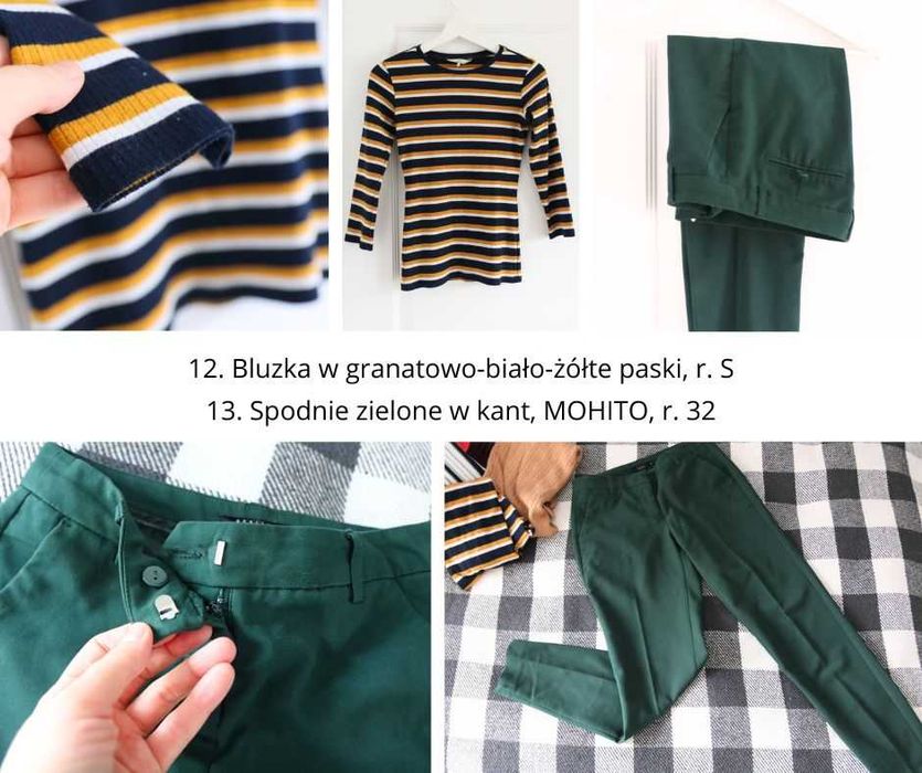 ZESTAW paka ubrań r. 164 34 S H&M Zara Mohito Next do szkoły JESIEŃ