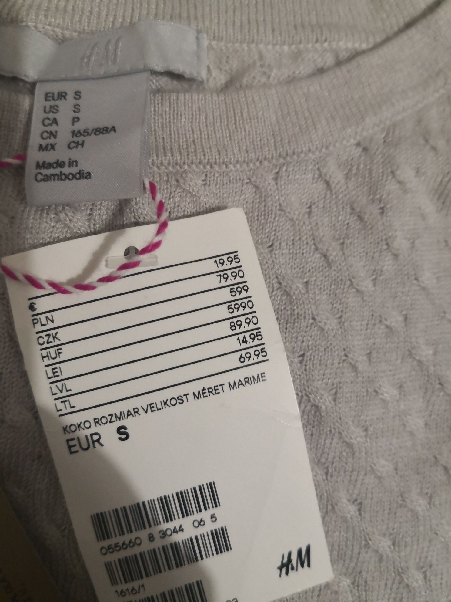 Nowy z metką sweter H&M. Szary sweterek