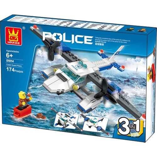 Конструктор 3 в 1  самолет Полиции, Гидросамолет дополняет лего