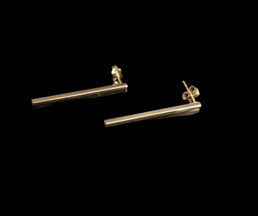 złoto - 585 złote kolczyki pałeczki