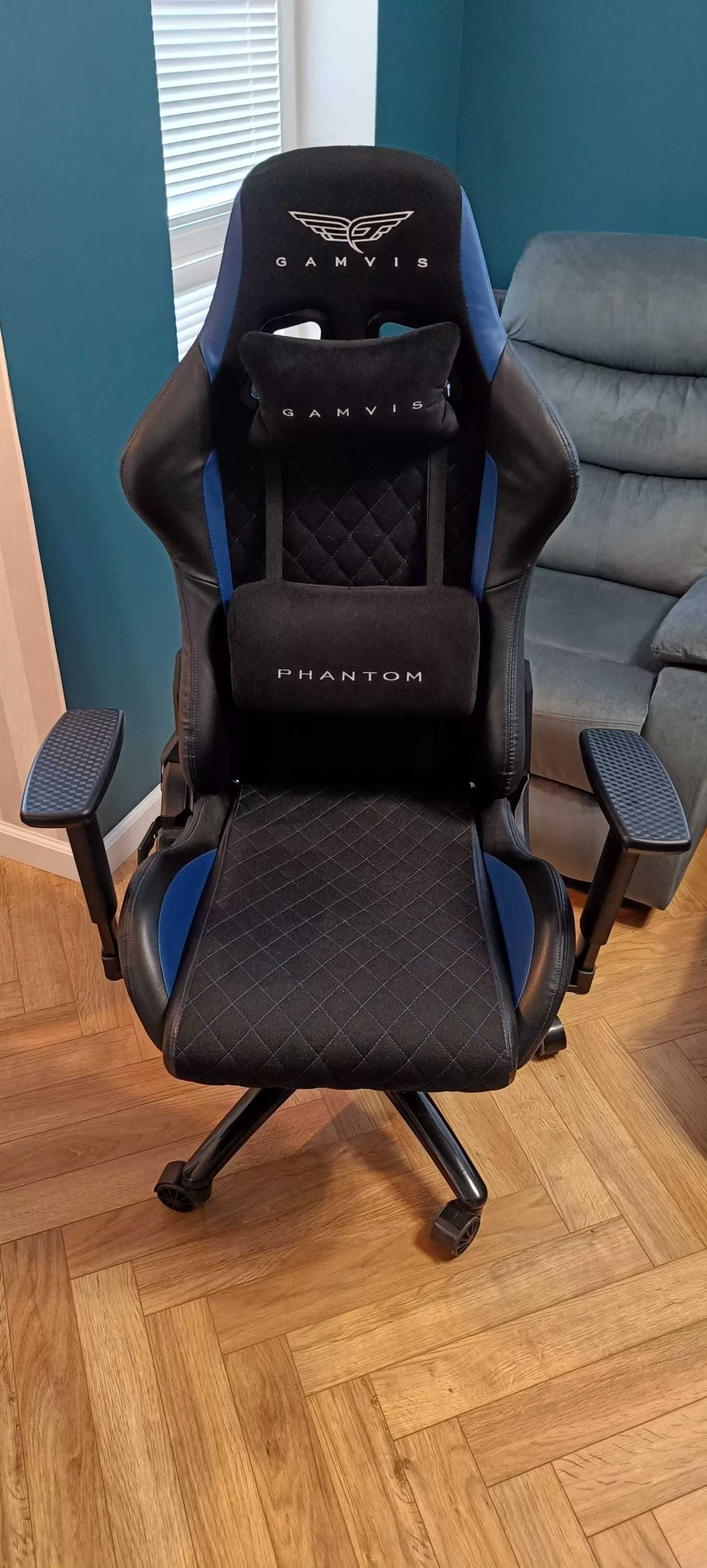 Materiałowy Fotel Gamingowy Gamvis PHANTOM Niebieski