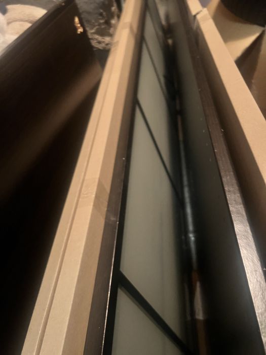 Szafa ikea pax ciemna + drzwi szklo mleczne + półki