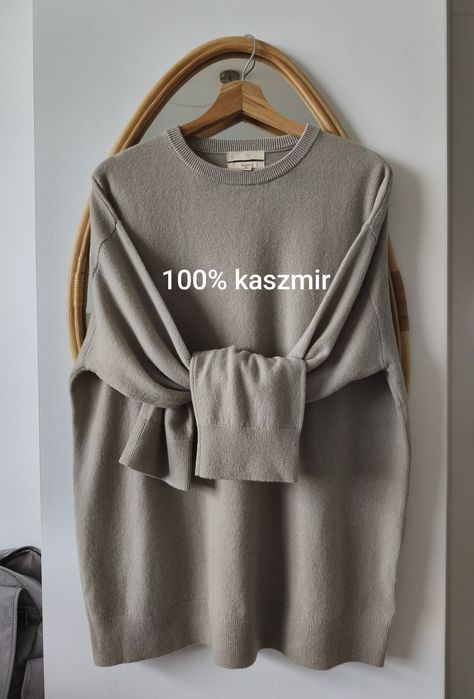 H&M S M L oversize sweter kaszmirowy 100% kaszmir wady