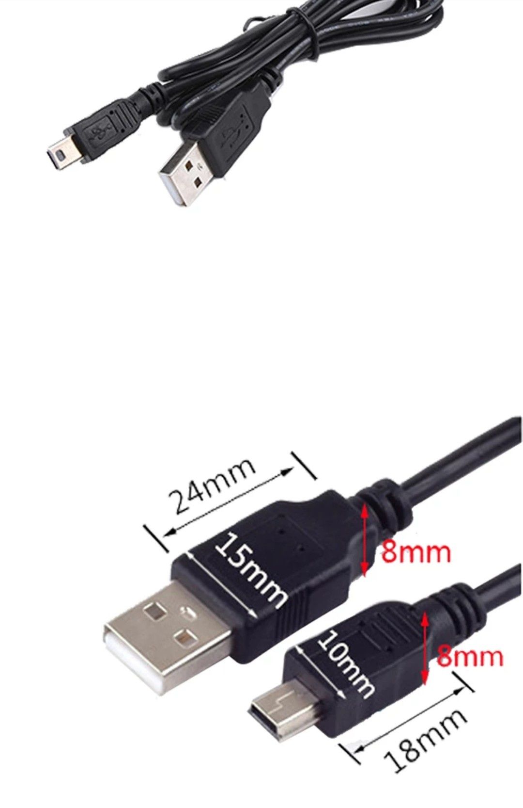 Кабель авто USB на mini usb, для данных, зарядки, радара и т.д.