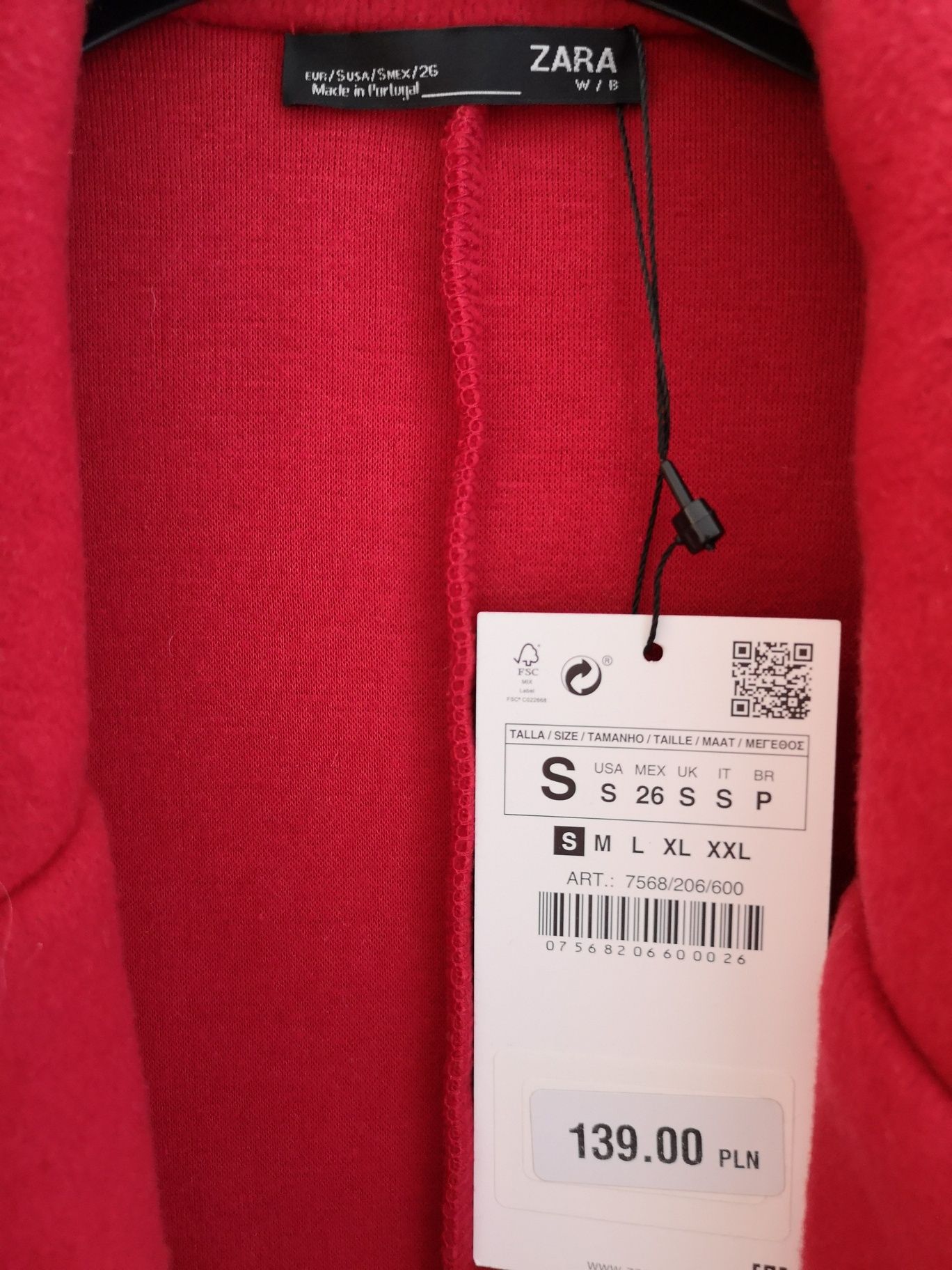 Nowy plaszcz Zara oversize czerwony S 36