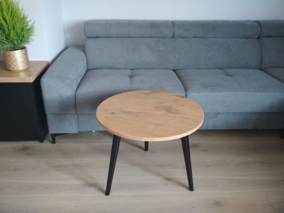 Stolik okrągły ława OSLO Marmur dąb Craft Halifax Wotan Hikora Artisan