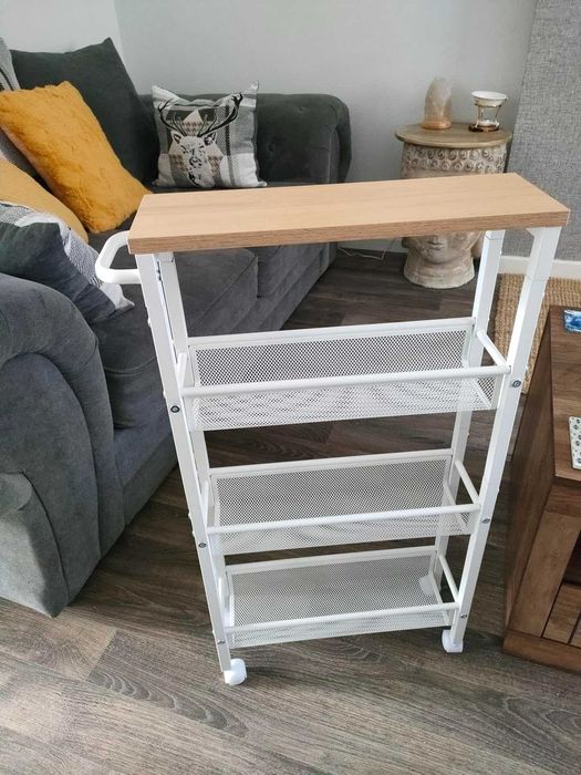 Półki akcesoria do łazienki z poziomami biały przechowywanie