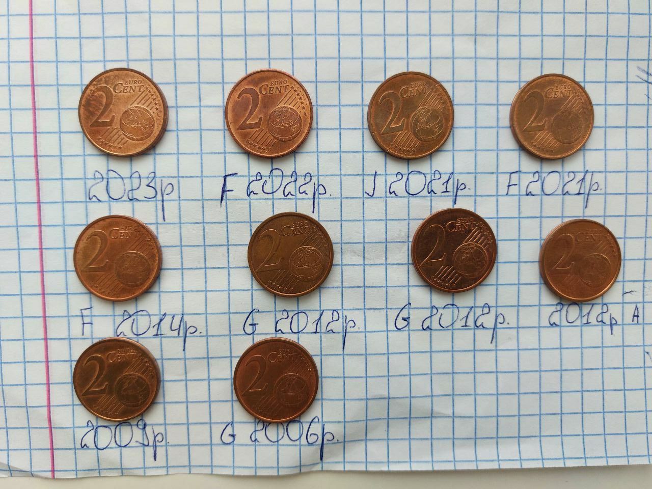 2 Euro cent рідкісні роки