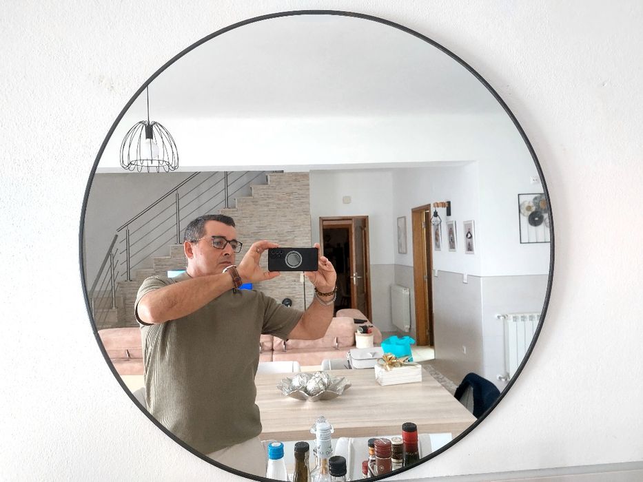 Espelho 76 cm aro preto