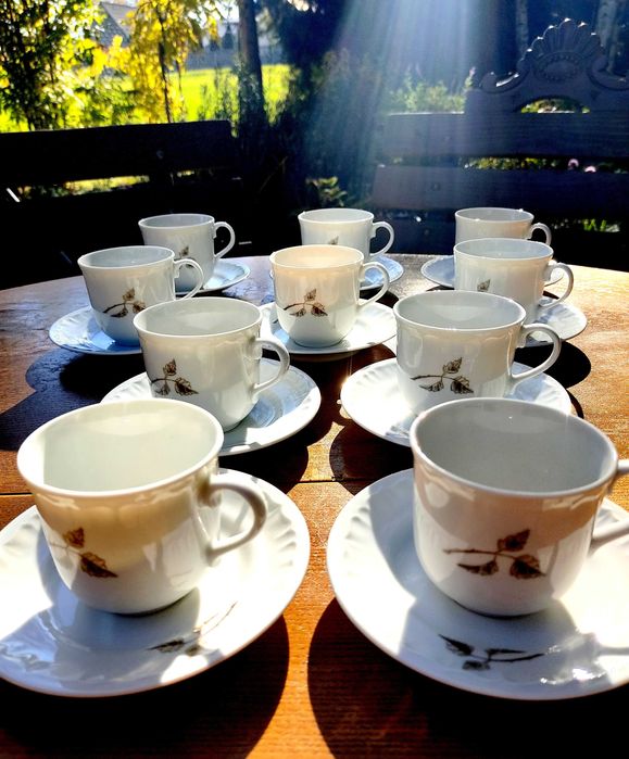 porcelana filiżanki do kawy herbaty Bogucice stare na 10 osób
