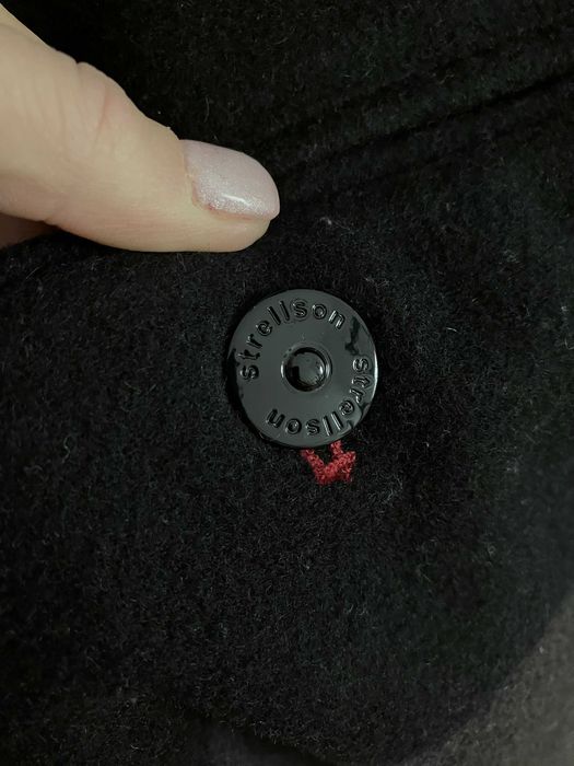 Strellson Swiss Cross wełniana czarna polarowa kurtka