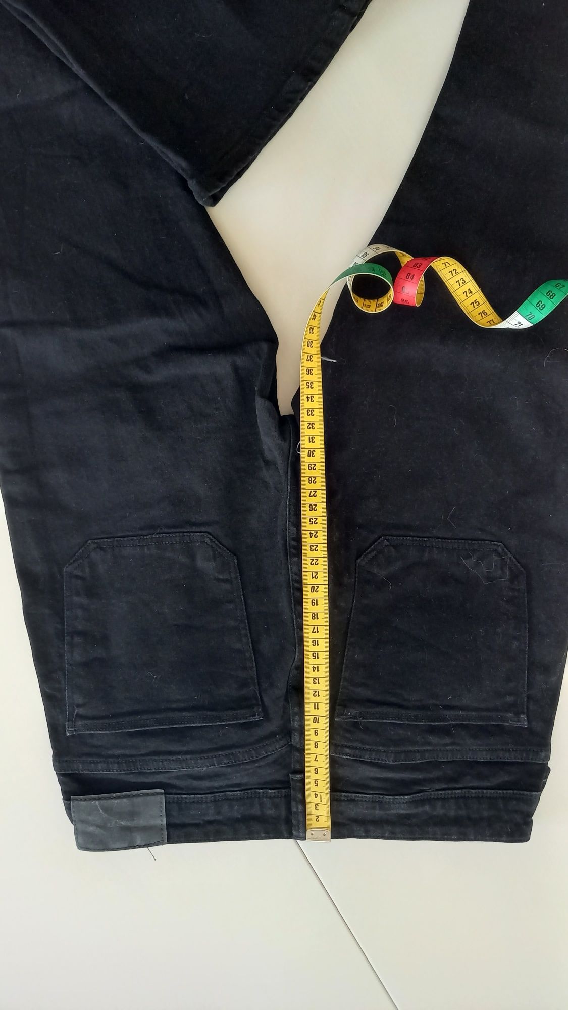 Spodnie jeans czarny H&M wysoki stan, rozszerzana nogawka