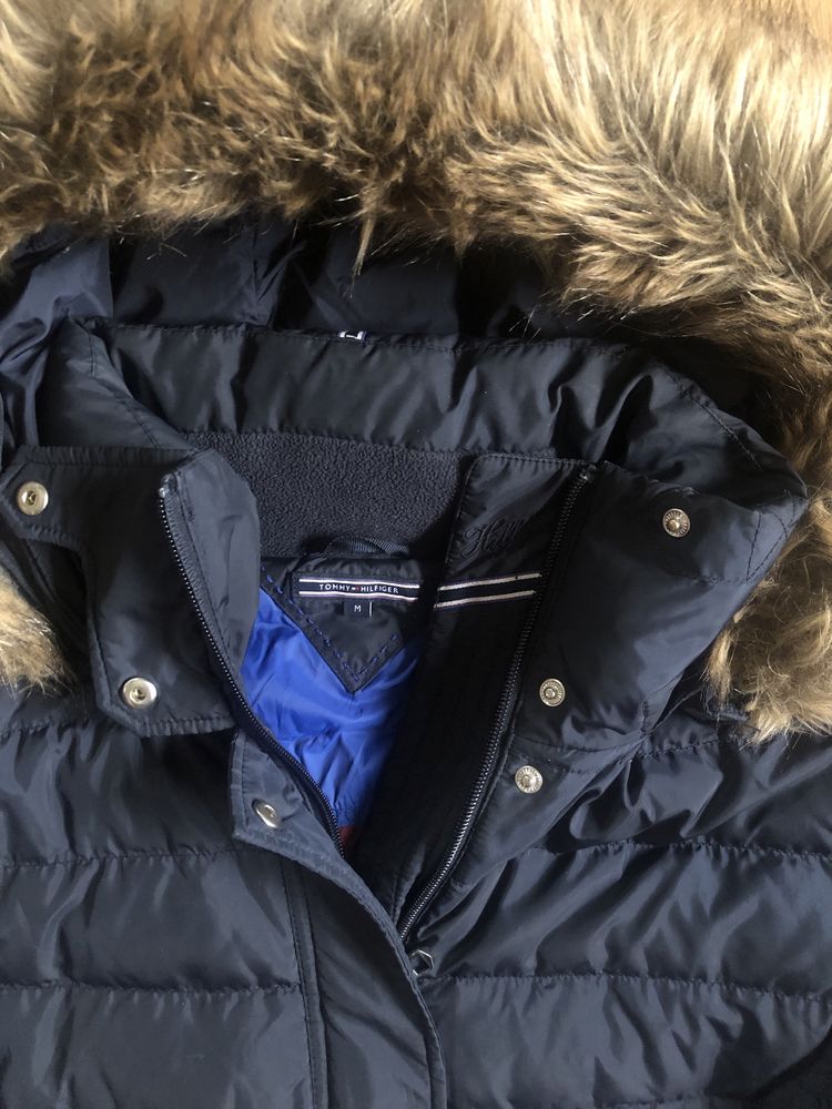 Kurtka damska zimowa, Tommy Hilfiger, granatowa, ciepła