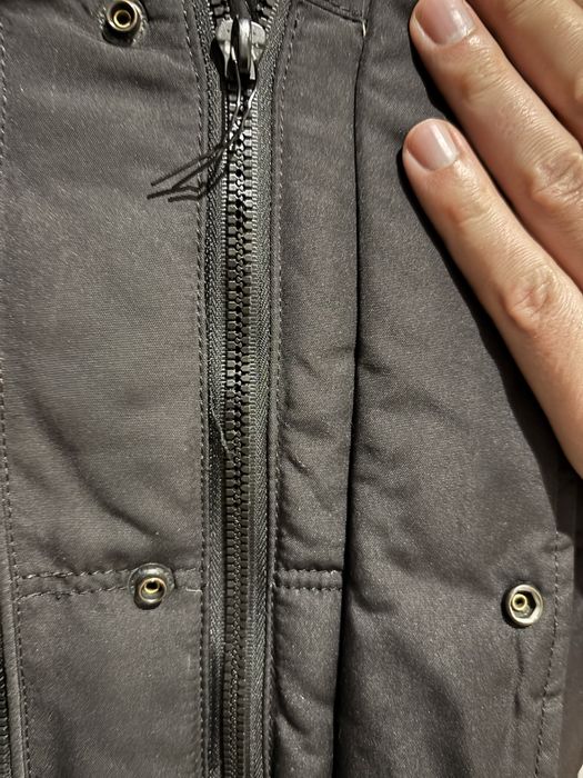 Czarna męska kurtka Zara XXL z kapturem w kołnierzu