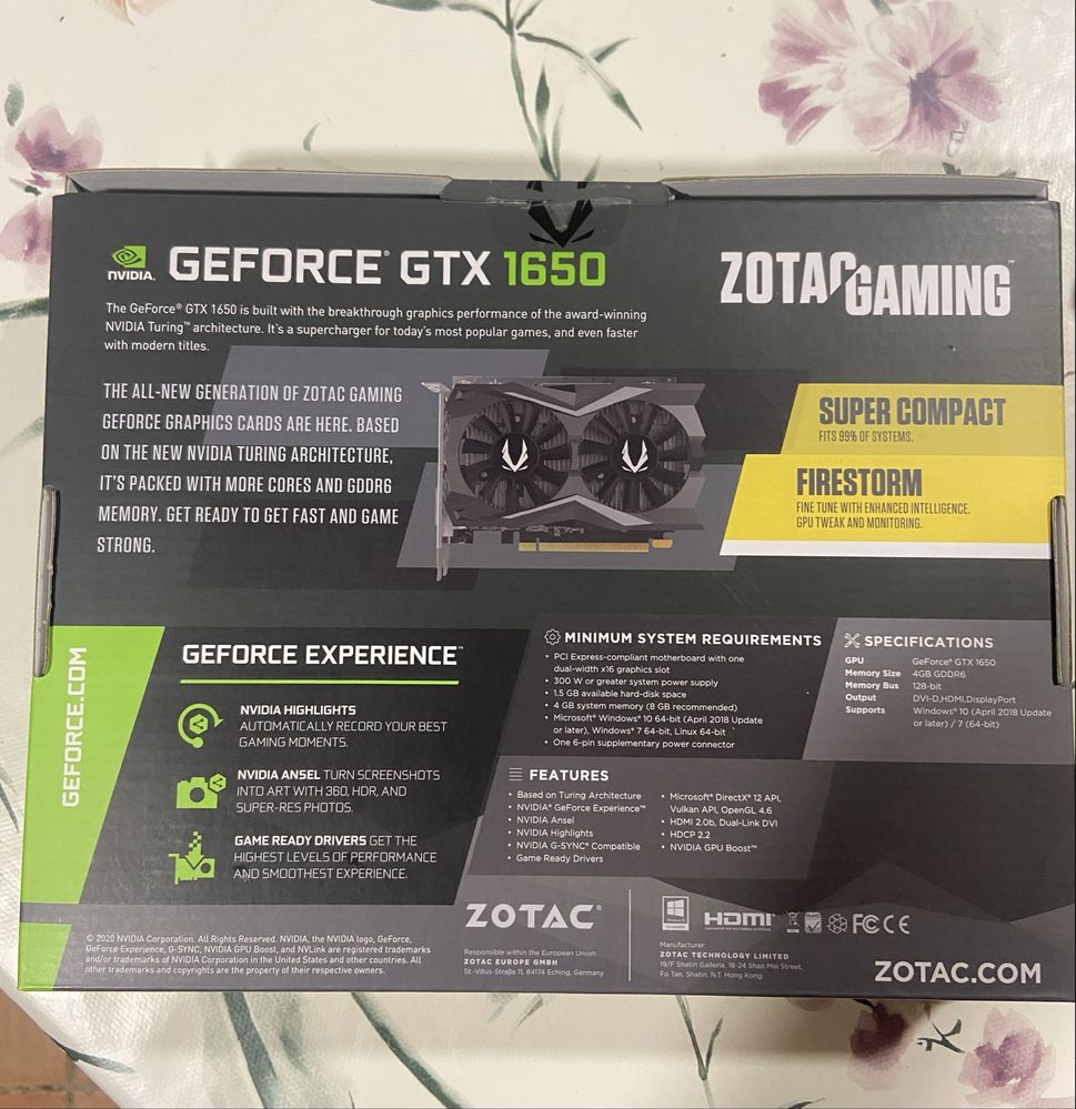 ZOTAC gtx 1650 4GB