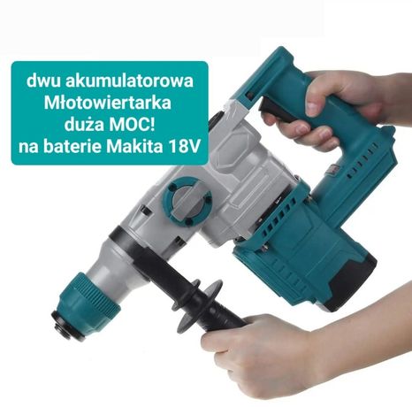 Duży Młot udarowy Młotowiertarka na dwa akumulatory Makita 18V