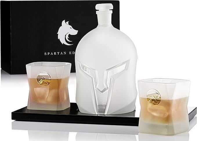 Zestaw karafka do whisky drinków wina barowy 2 szklanki podstawka 1.4L