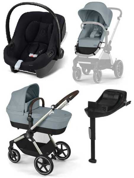 Cybex Eos Lux Wózek Głęboko-Spacerowy Stormy Blue + Aton B2 + Baza