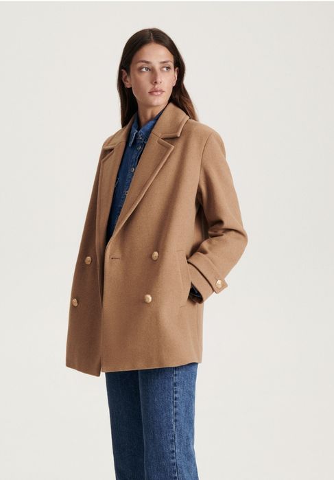 Beżowy płaszcz Reserved 35 38 s Nowy