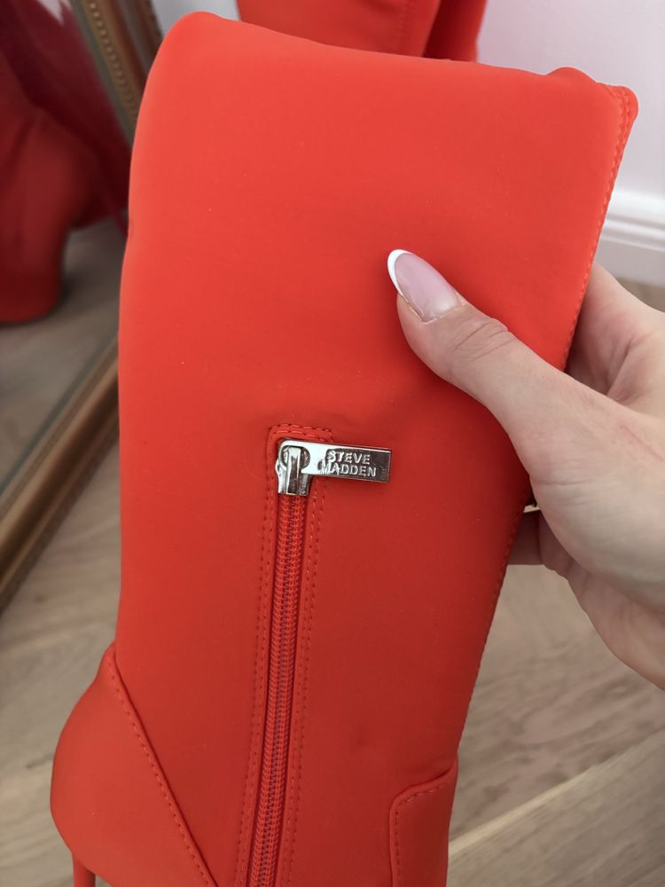 Steve Madden 37 nowe czerwone kozaki za kolano
